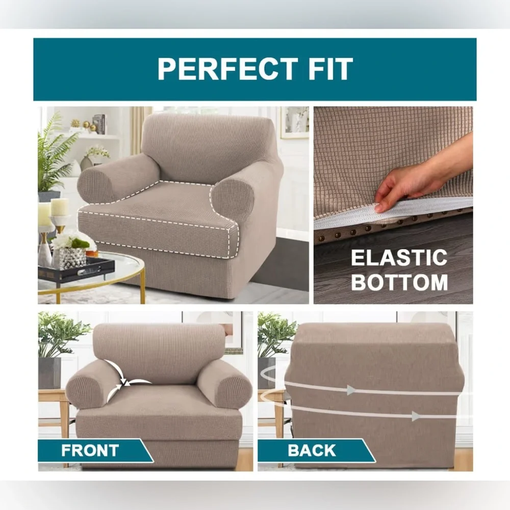 Turquoize ArmChair Slipcover with Individual T Cushion Seat Covers